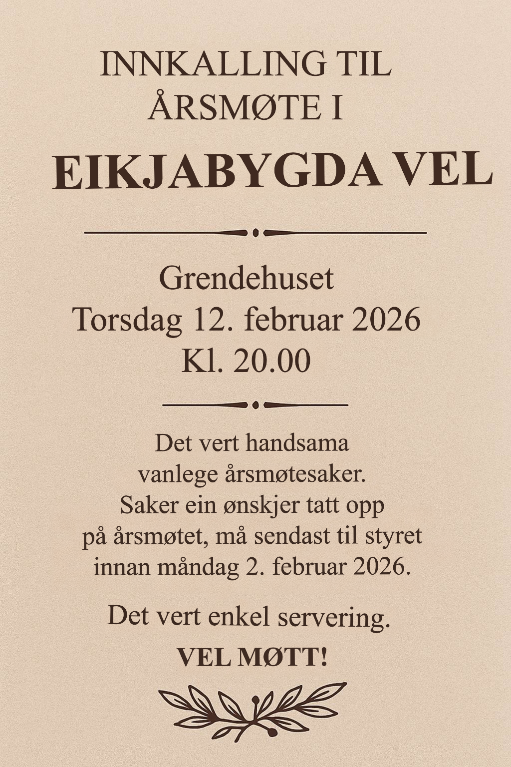 Årsmøte 12.feb 2026